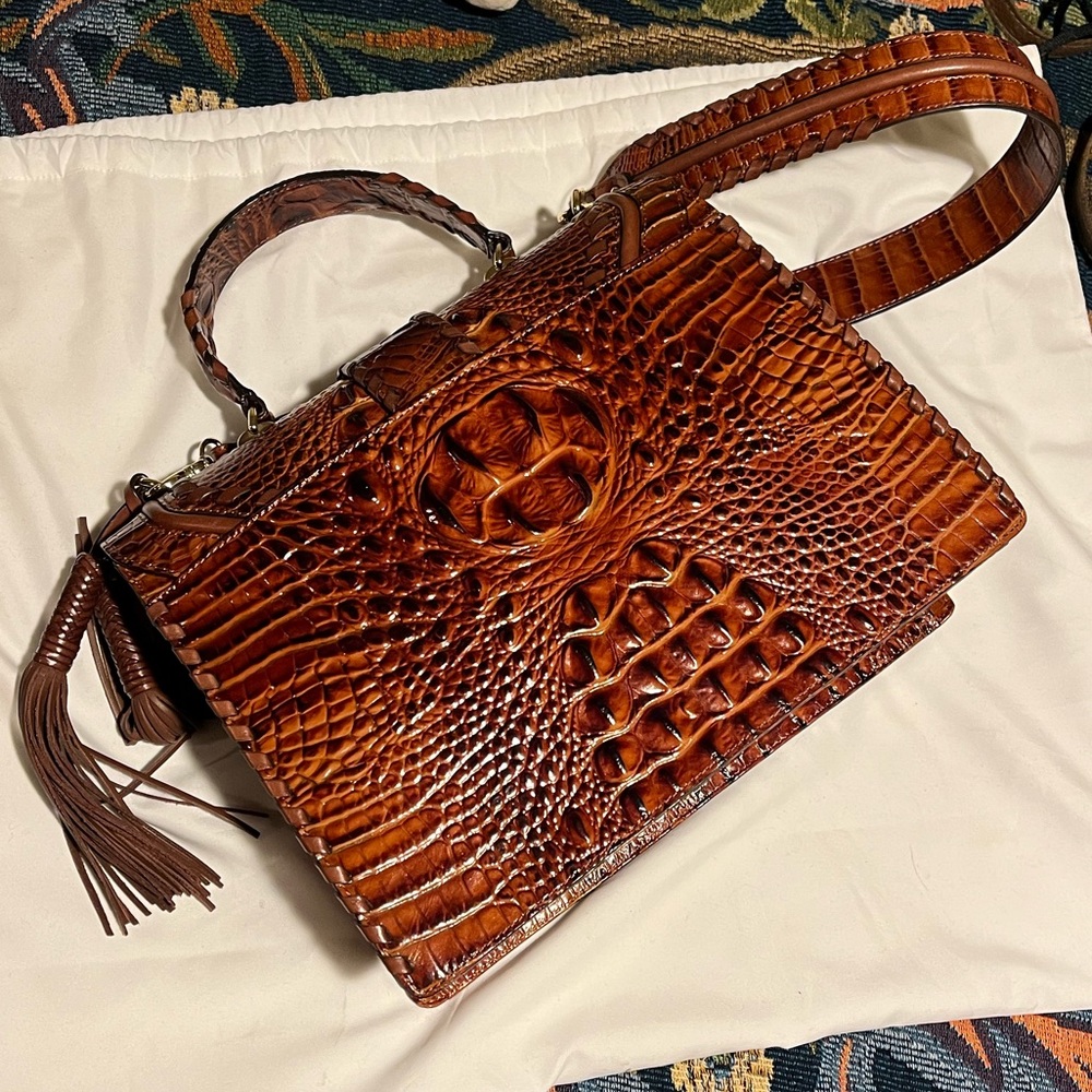 Brahmin Medium Francine Satchel Pecan Ross (NWOT) - Picture 3 of 5